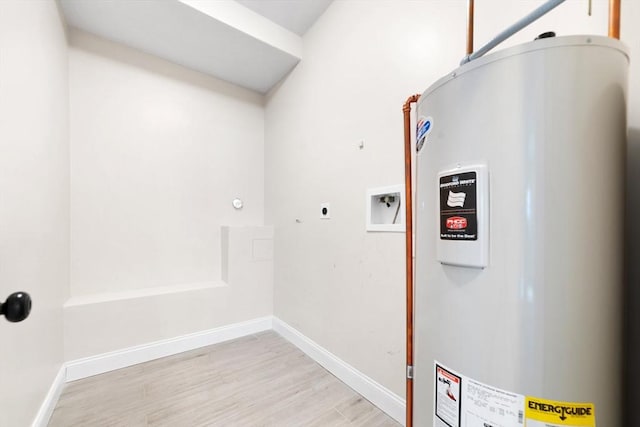 utility room with water heater