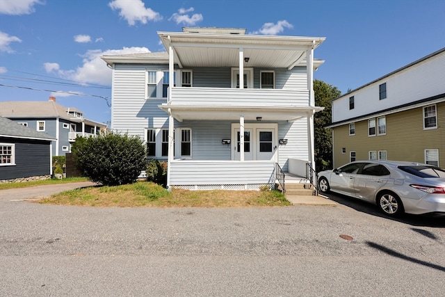 front facade with a porch