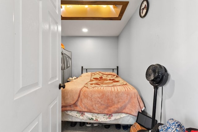 bedroom with attic access