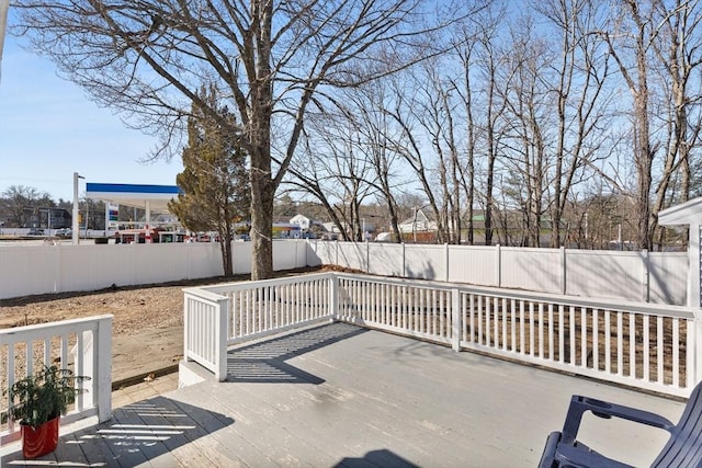 view of patio / terrace featuring a deck and a fenced backyard