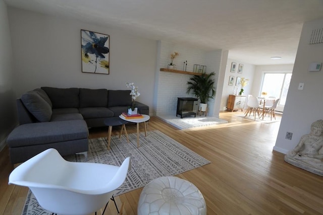 living room with hardwood / wood-style flooring