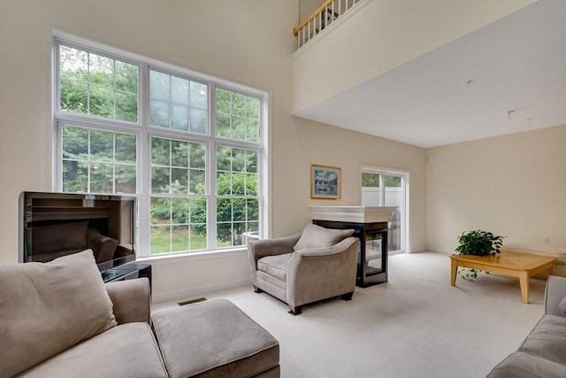 living room with carpet