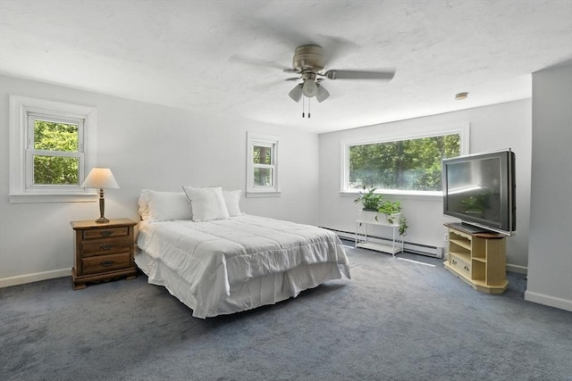 6 Hillcrest Dr, Hopkinton, MA 01748 - carpeted bedroom featuring baseboard heating and a ceiling fan