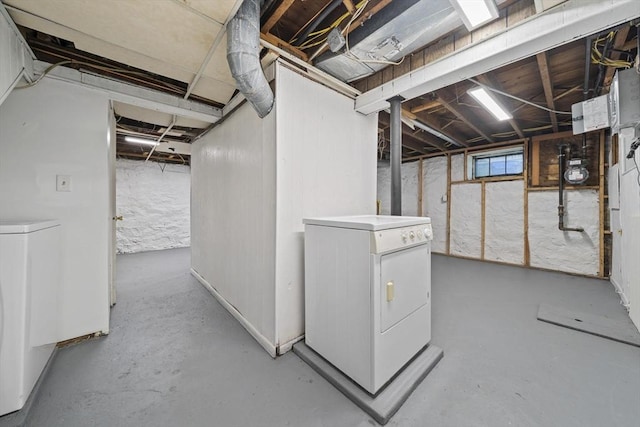 40 S Crescent Circuit, Boston, MA 02135 - basement featuring washer / clothes dryer and gas meter