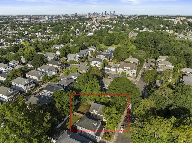 40 S Crescent Circuit, Boston, MA 02135 - aerial view of residential area featuring property parcel outlined