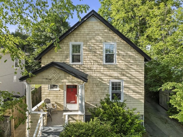 40 S Crescent Circuit, Boston, MA 02135 - view of front facade with a wooden deck
