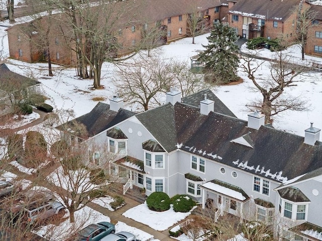 view of snowy aerial view