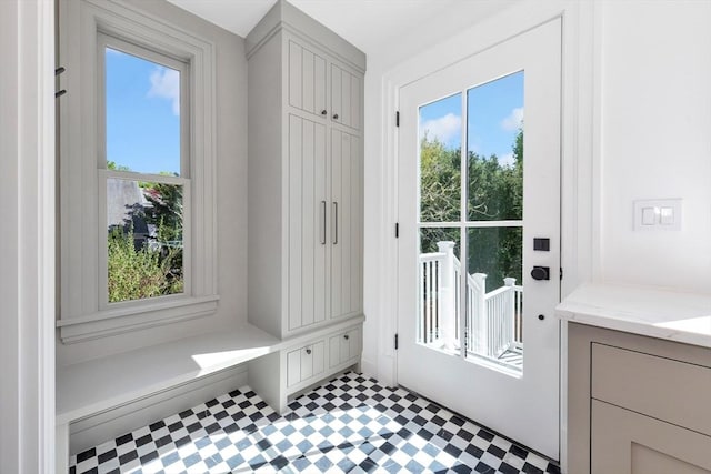 mudroom with light floors