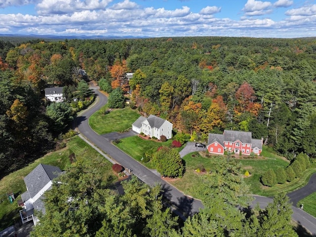 bird's eye view with a forest view