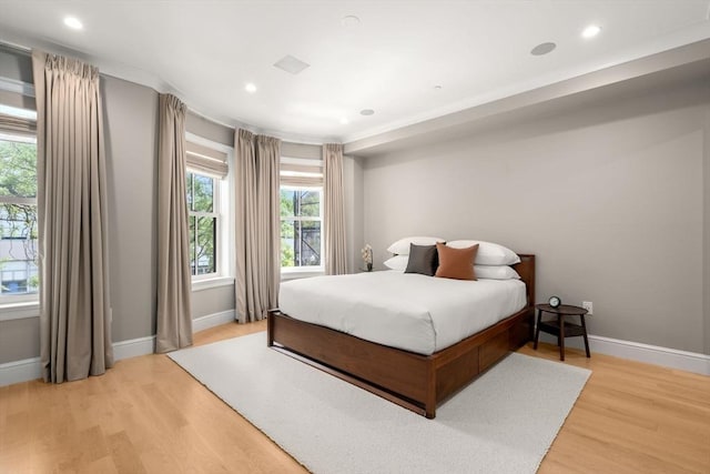 bedroom featuring light hardwood / wood-style flooring