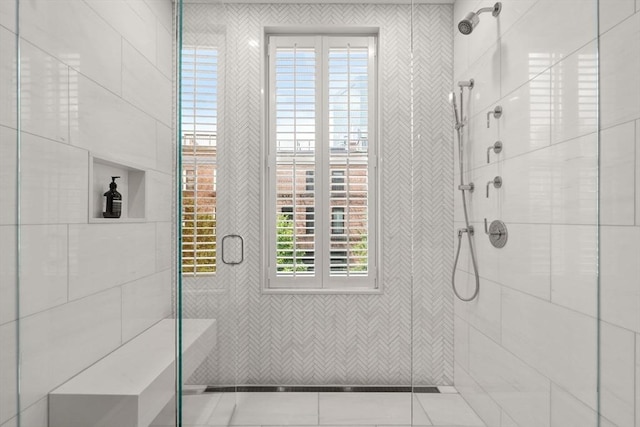 bathroom with an enclosed shower