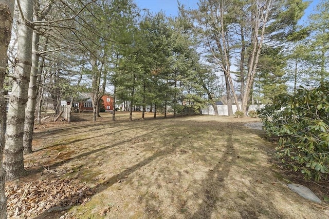 view of yard with fence