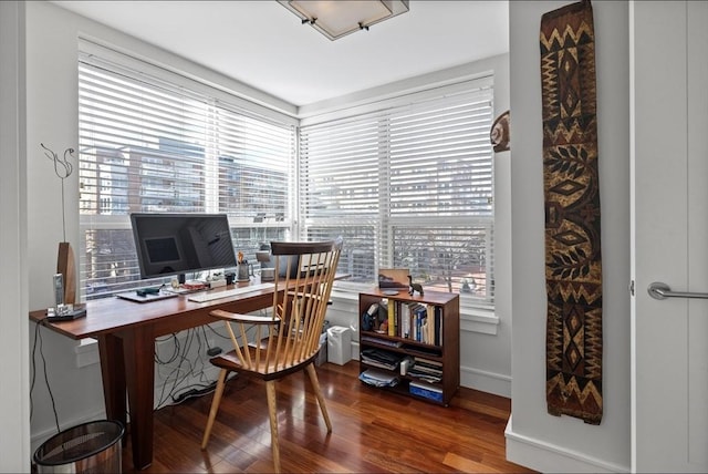 office featuring hardwood / wood-style floors