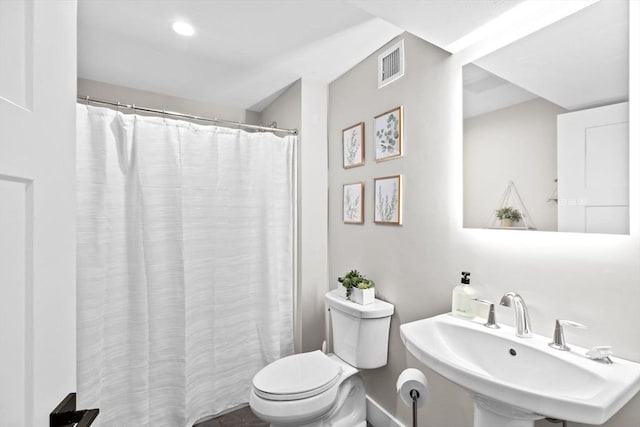 54 Sunflower Way, Plymouth, MA 02360 - full bath with a sink, toilet, and a shower with shower curtain