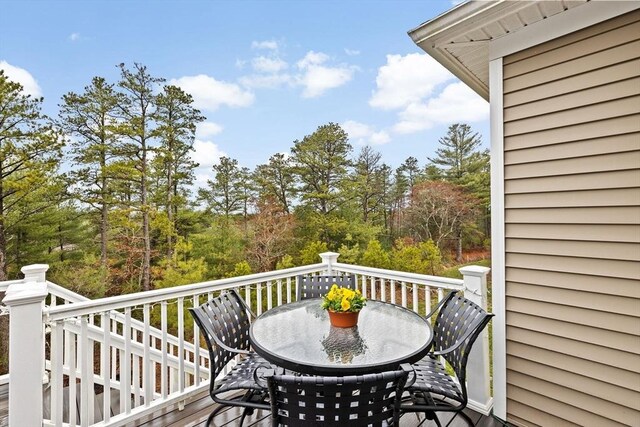 54 Sunflower Way, Plymouth, MA 02360 - wooden deck with outdoor dining area