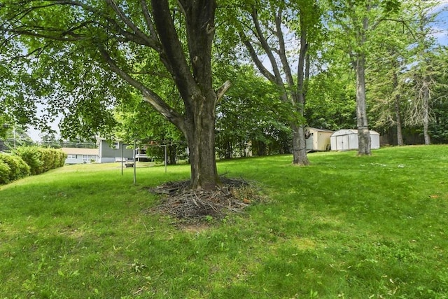 35 Woodland Rd, Leominster, MA 01453 - view of grassy yard featuring a shed and view of wooded area