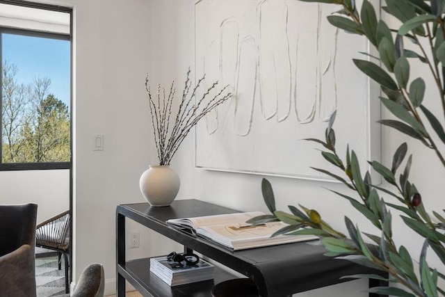 office area featuring baseboards