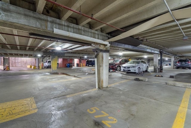 view of parking garage