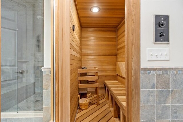 261 E St, Foxboro, MA 02035 - relaxing sauna featuring wood walls and wood ceiling