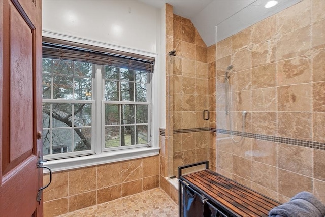 261 E St, Foxboro, MA 02035 - bathroom with tiled shower and healthy amount of natural light