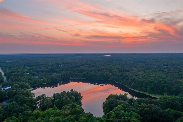 261 E St, Foxboro, MA 02035 - aerial view at dusk of a wooded view and a water view