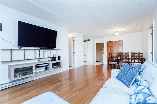 living area featuring wood finished floors