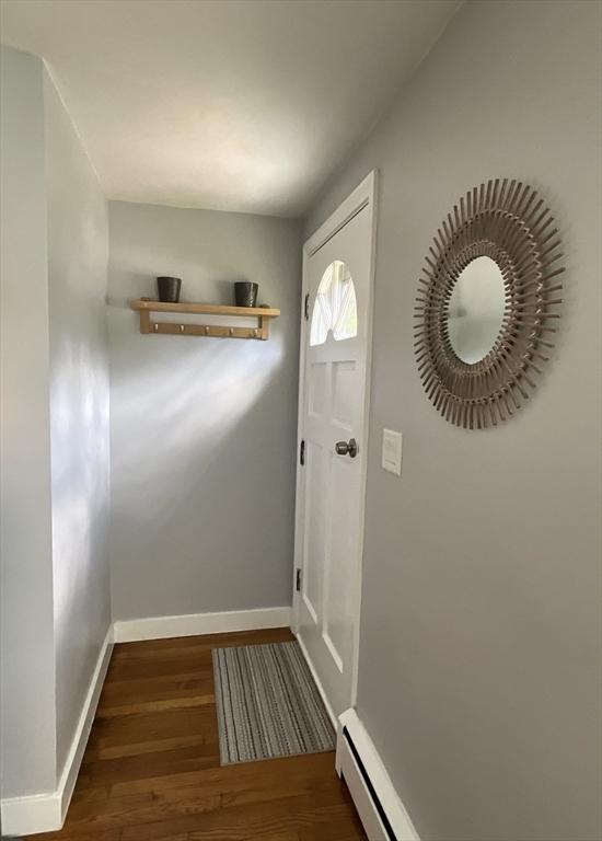 412 Worcester St, West Boylston, MA 01583 - entryway featuring wood finished floors and baseboards