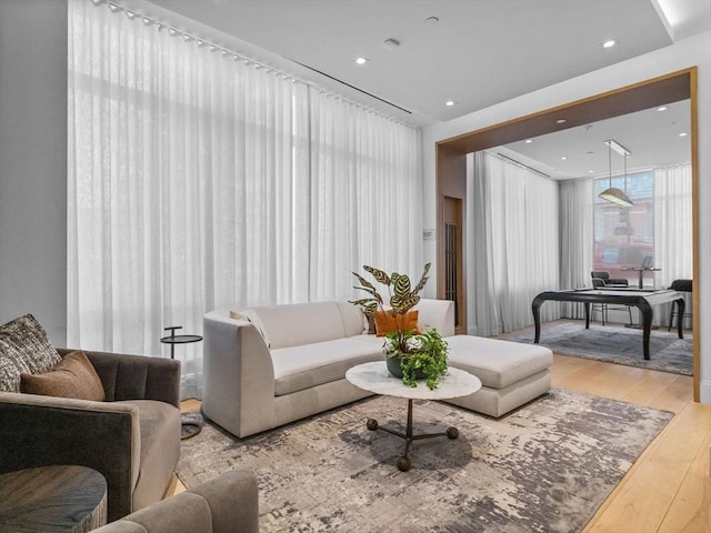 100 Shawmut Ave Unit 709, Boston, MA 02118 - living room featuring wood-type flooring and recessed lighting