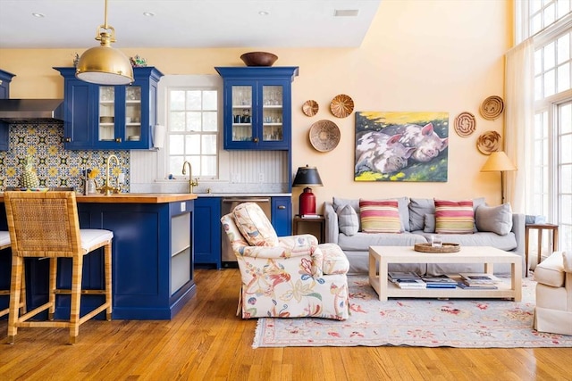 interior space featuring light wood-style floors