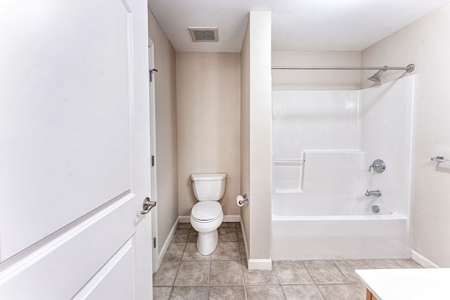 full bathroom with vanity, toilet, and shower / bathtub combination