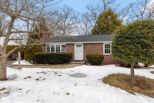 view of front of property featuring brick siding