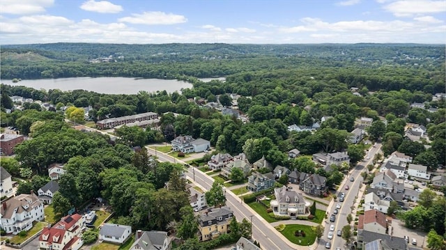 9 Arlington Rd, Woburn, MA 01801 - aerial view of residential area featuring a forest and a large body of water