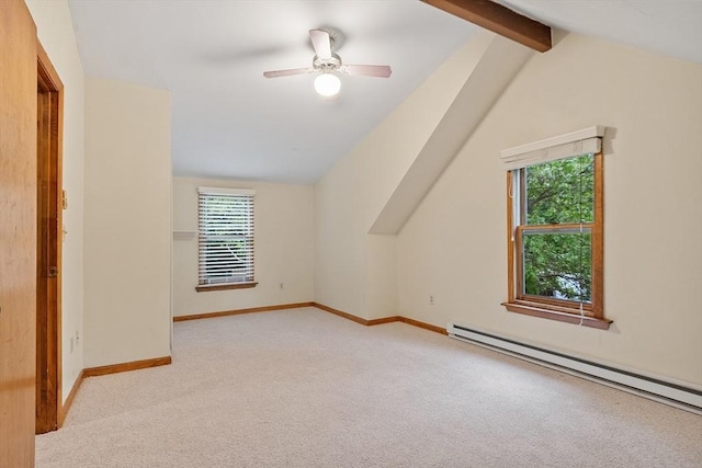 10 Worcester Rd, Townsend, MA 01469 - bonus room with baseboard heating, carpet, baseboards, and a ceiling fan