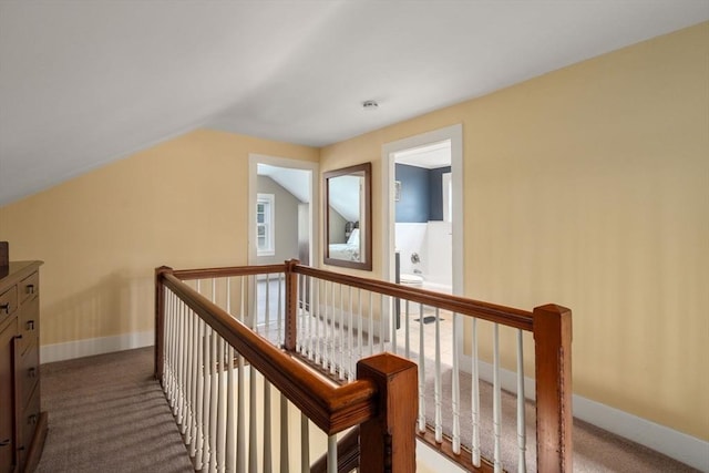 19 E St, Grafton, MA 01536 - corridor featuring an upstairs landing, carpet flooring, and vaulted ceiling