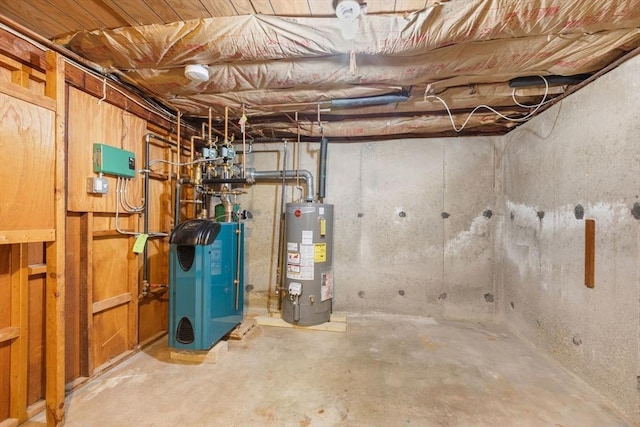 268 Pine St, Tewksbury, MA 01876 - unfinished below grade area featuring gas water heater and a heating unit