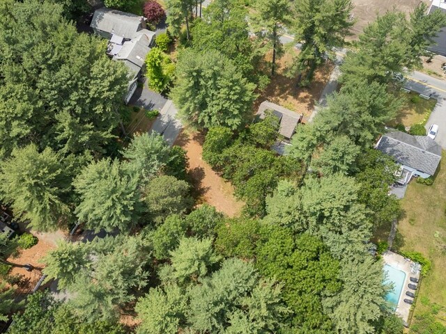 268 Pine St, Tewksbury, MA 01876 - aerial view of property and surrounding area featuring a pool area