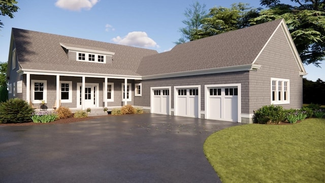 view of front facade featuring covered porch