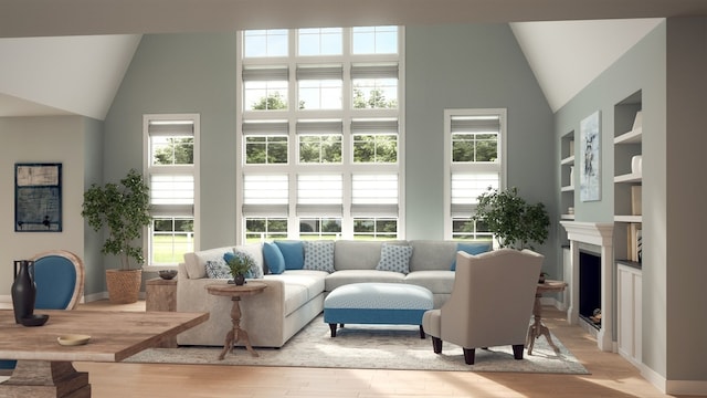 sunroom with vaulted ceiling