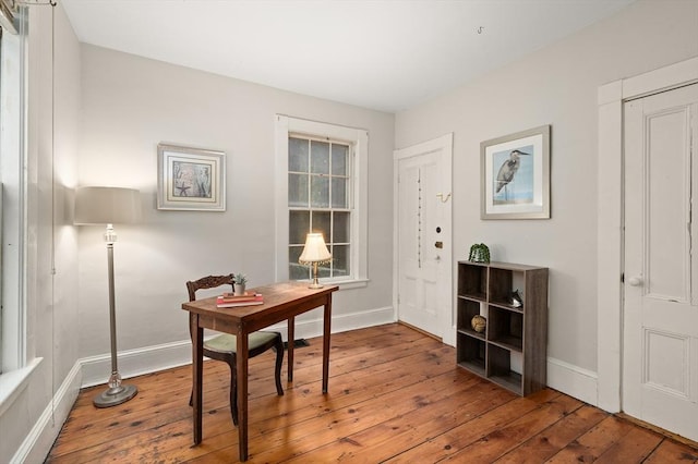 148-150 Pleasant St Unit 2, Marblehead, MA 01945 - home office featuring wood-type flooring and baseboards