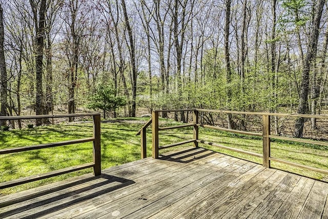 deck with a yard