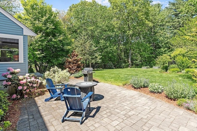 134 Reed Farm Rd, Boxborough, MA 01719 - view of patio with grilling area and an outdoor fire pit