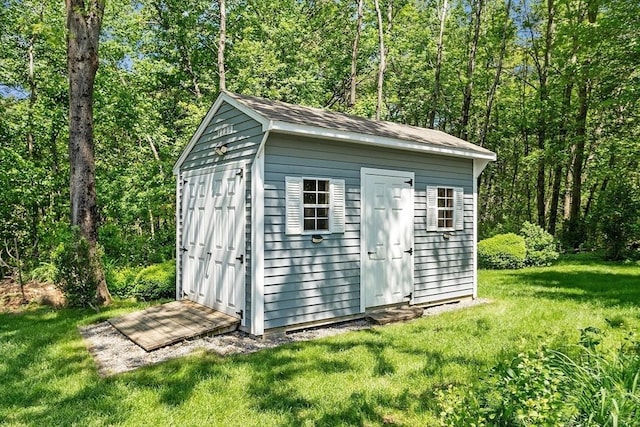 134 Reed Farm Rd, Boxborough, MA 01719 - view of shed featuring a view of trees