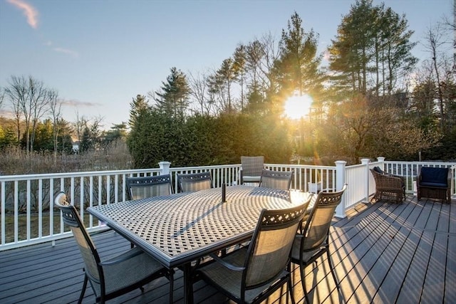 view of deck at dusk