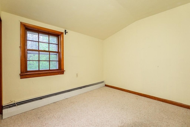 378 Linebrook Rd, Ipswich, MA 01938 - empty room with baseboard heating, lofted ceiling, and baseboards