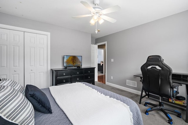 100 Overlook Ter, Dracut, MA 01826 - bedroom featuring a closet, carpet, and ceiling fan
