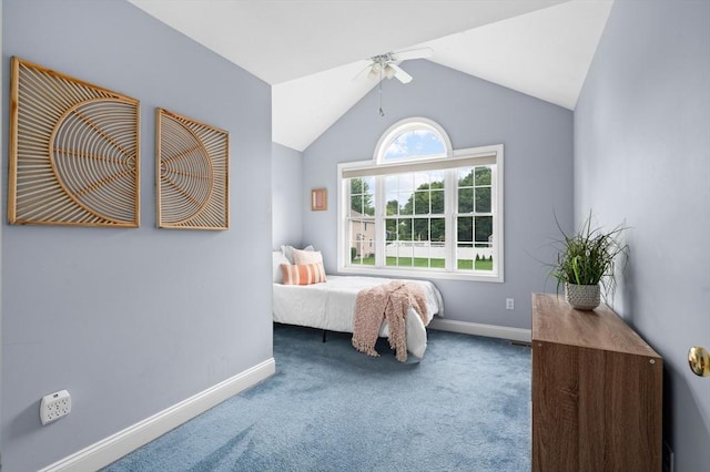 100 Overlook Ter, Dracut, MA 01826 - carpeted bedroom featuring lofted ceiling and a ceiling fan