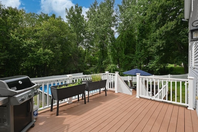 100 Overlook Ter, Dracut, MA 01826 - deck with a grill and an outdoor pool