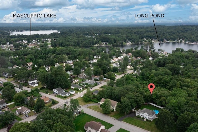 100 Overlook Ter, Dracut, MA 01826 - aerial view of a large body of water and a heavily wooded area