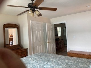 bedroom with ceiling fan