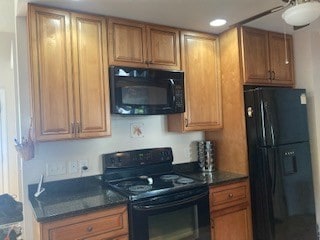 kitchen featuring black appliances